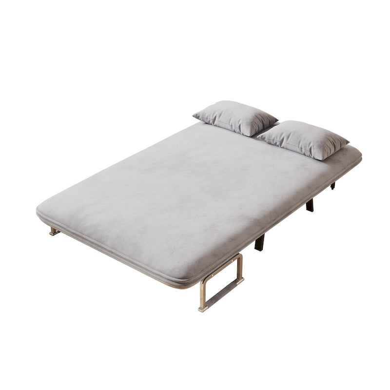 Canapé-lit convertible en velours de 99 cm avec dossier rabattable gris clair