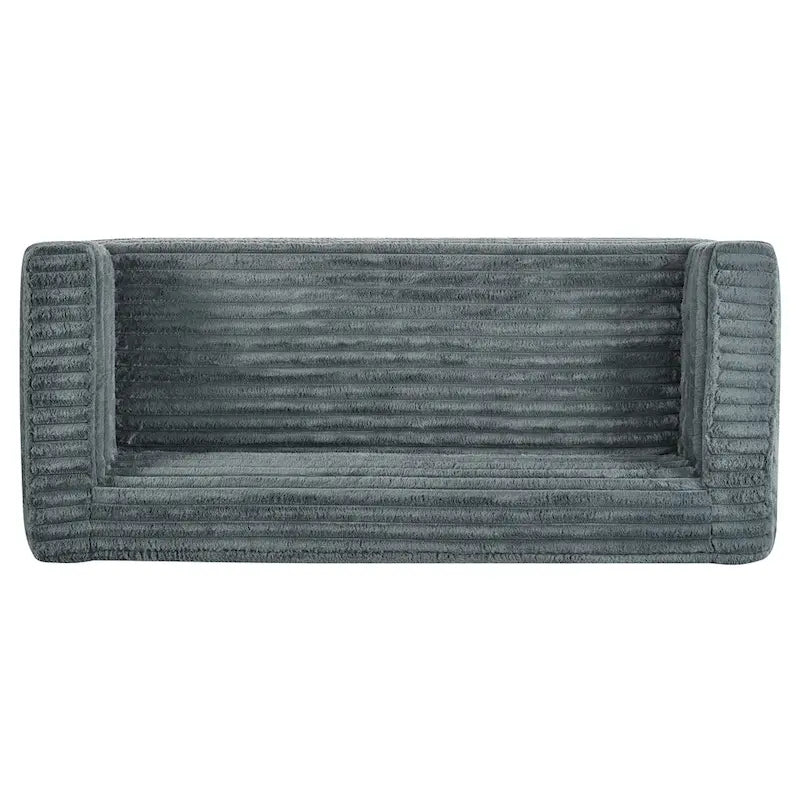 Luxuriously Soft Modern 3-Seat Corduroy Sofa with Squared Arms