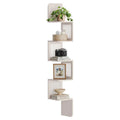 5-Tier Floating Corner Shelf Boho Rattan Wall Display Unit
