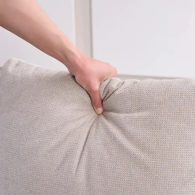 Fauteuil d'appoint incurvé moderne avec revêtement en lin, cadre en métal et coussins