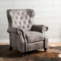 Fauteuil inclinable club en microfibre touffetée avec garniture cloutée