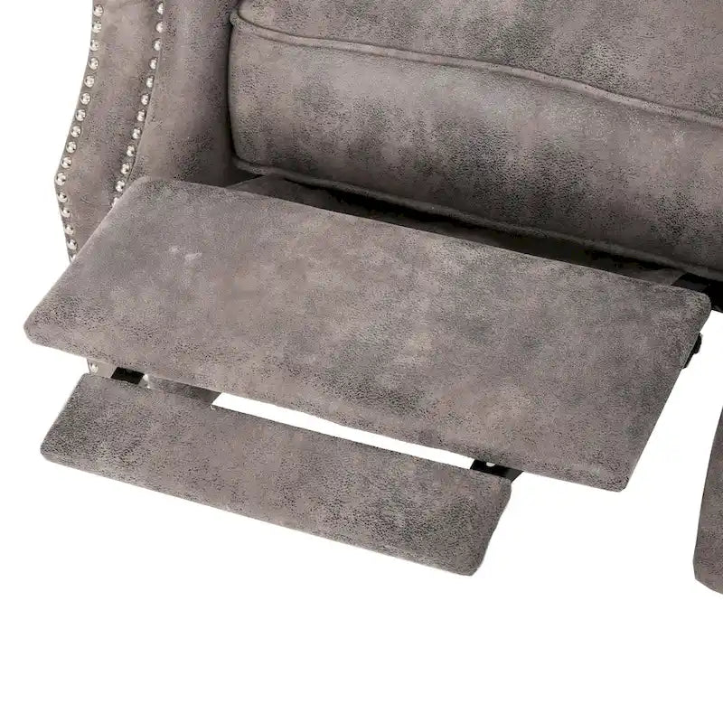 Fauteuil inclinable club en microfibre touffetée avec garniture cloutée