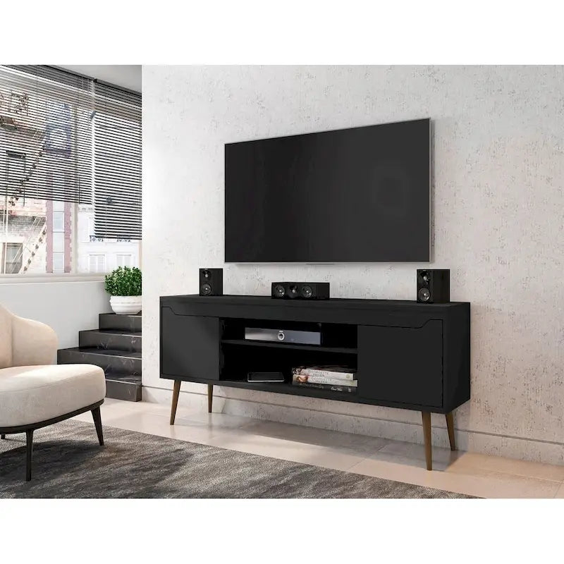 Meuble console de rangement de 160 cm avec pieds évasés