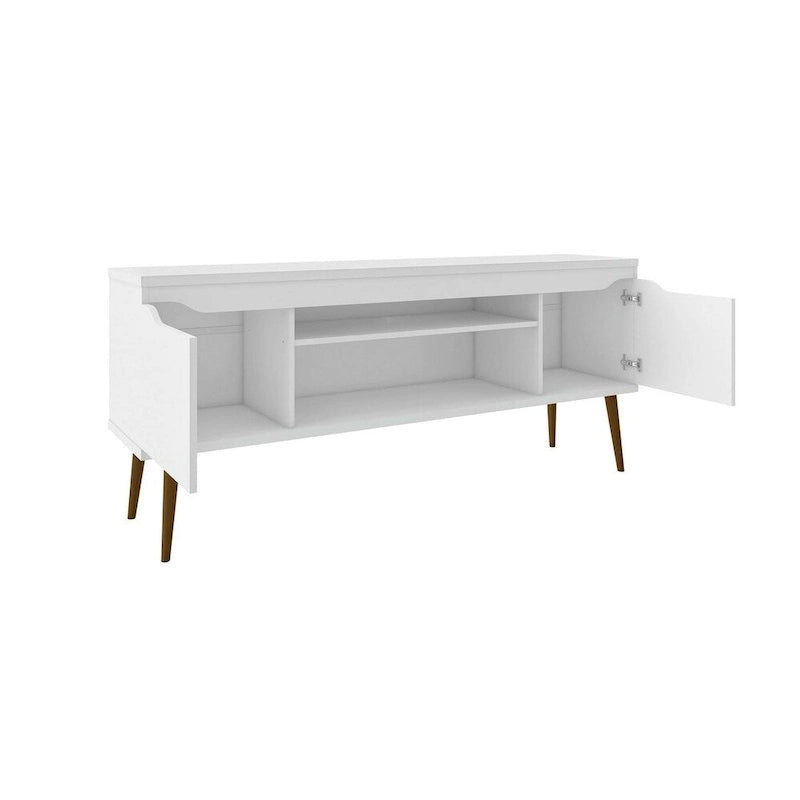 63 In. Storage Media Cabinet Console with Splayed Legs