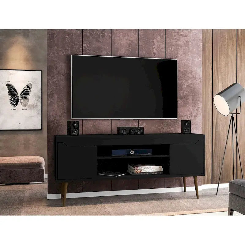 Meuble console de rangement de 160 cm avec pieds évasés