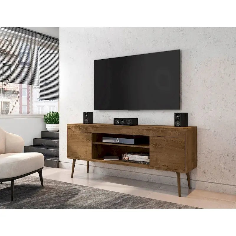 Meuble console de rangement de 160 cm avec pieds évasés