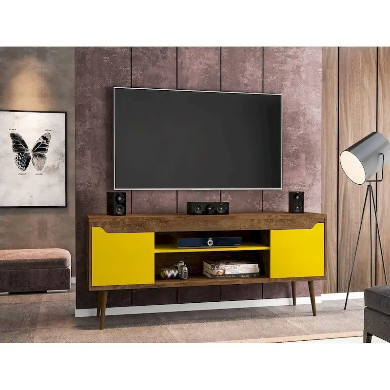 Meuble console de rangement de 160 cm avec pieds évasés