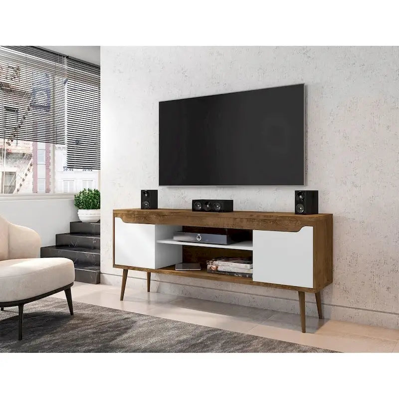 Meuble console de rangement de 160 cm avec pieds évasés