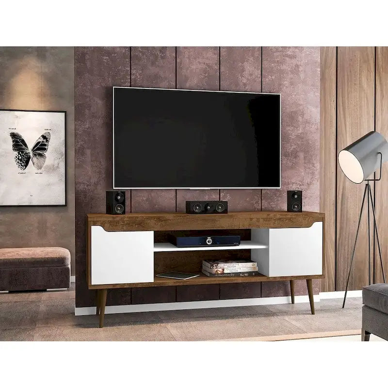 Meuble console de rangement de 160 cm avec pieds évasés