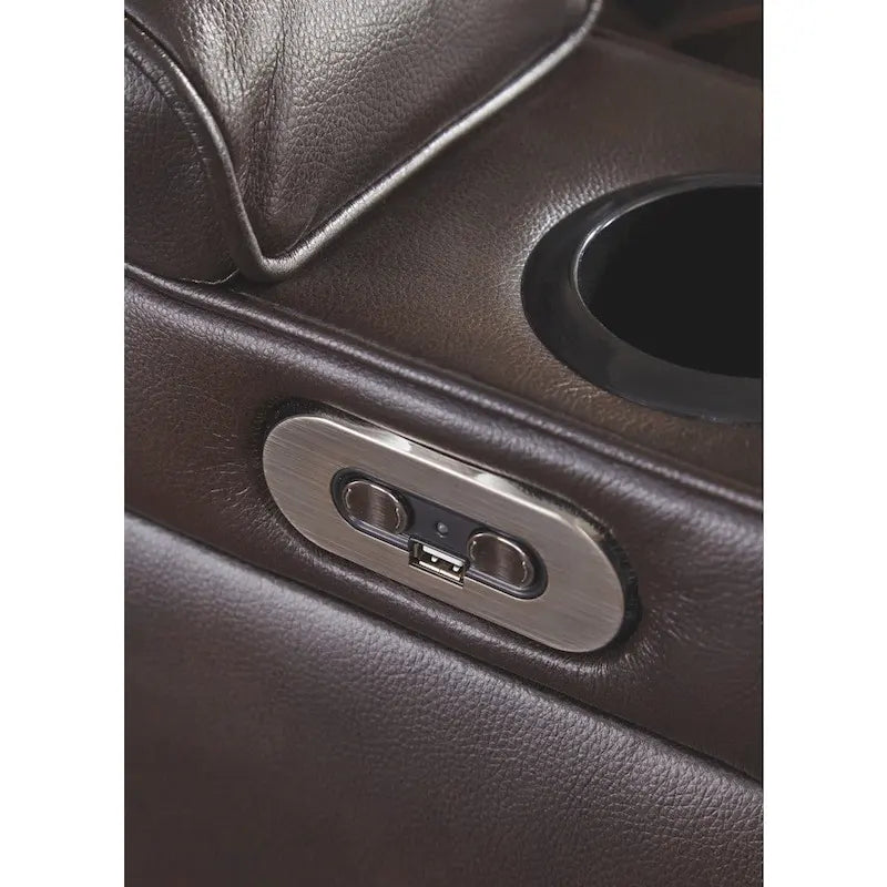 Canapé inclinable électrique en similicuir marron chocolat 82,75 L x 39,5 P x 43,75 H