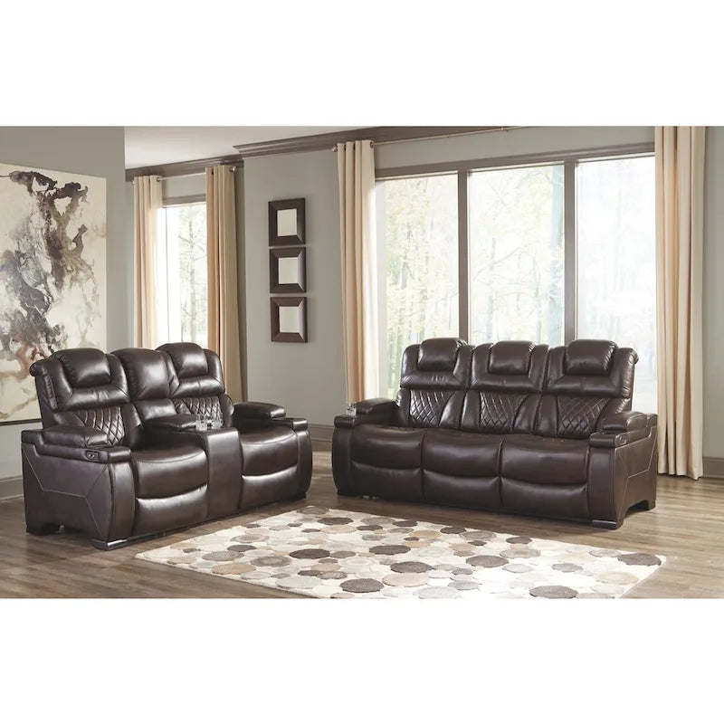 Canapé inclinable électrique en similicuir marron chocolat 82,75 L x 39,5 P x 43,75 H
