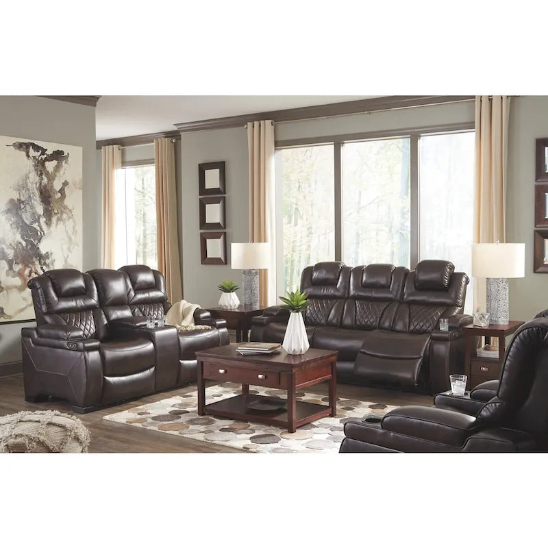 Canapé inclinable électrique en similicuir marron chocolat 82,75 L x 39,5 P x 43,75 H