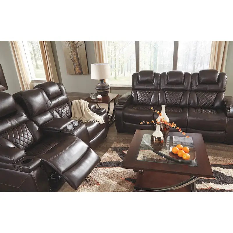 Canapé inclinable électrique en similicuir marron chocolat 82,75 L x 39,5 P x 43,75 H