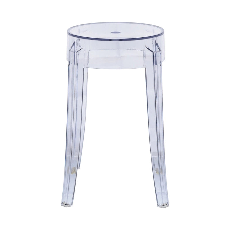 18 in. High Backless Acrylic Counter Stool with Round Seat and Foot Rest