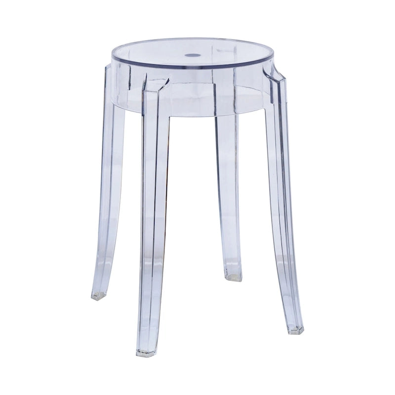 18 in. High Backless Acrylic Counter Stool with Round Seat and Foot Rest