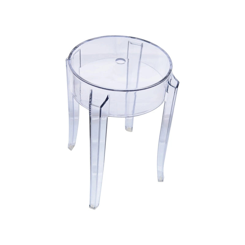 18 in. High Backless Acrylic Counter Stool with Round Seat and Foot Rest
