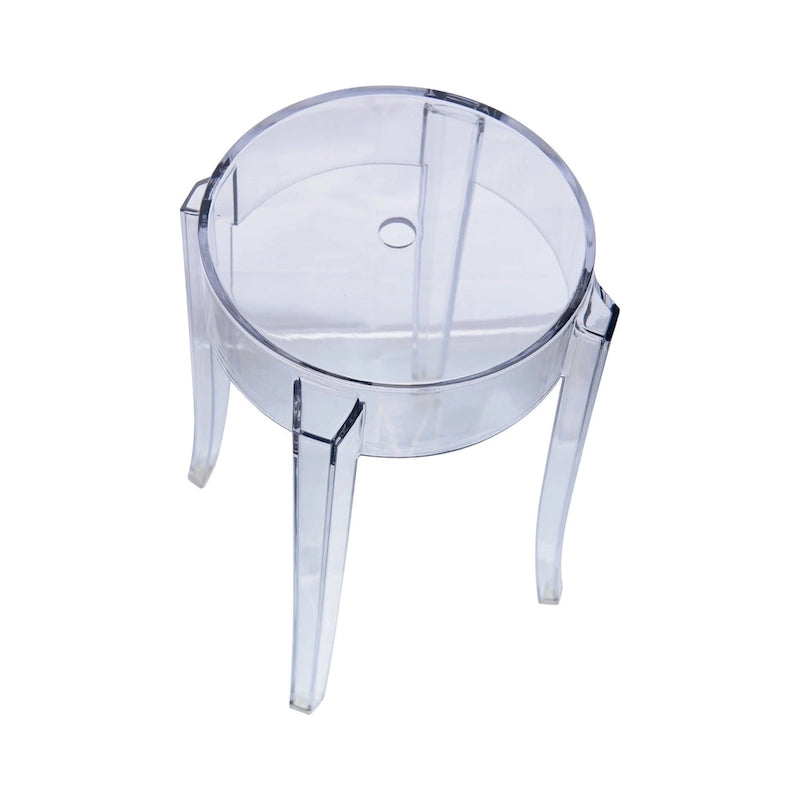 18 in. High Backless Acrylic Counter Stool with Round Seat and Foot Rest