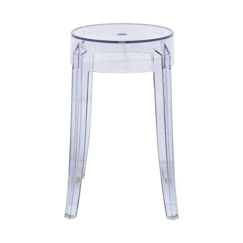 18 in. High Backless Acrylic Counter Stool with Round Seat and Foot Rest
