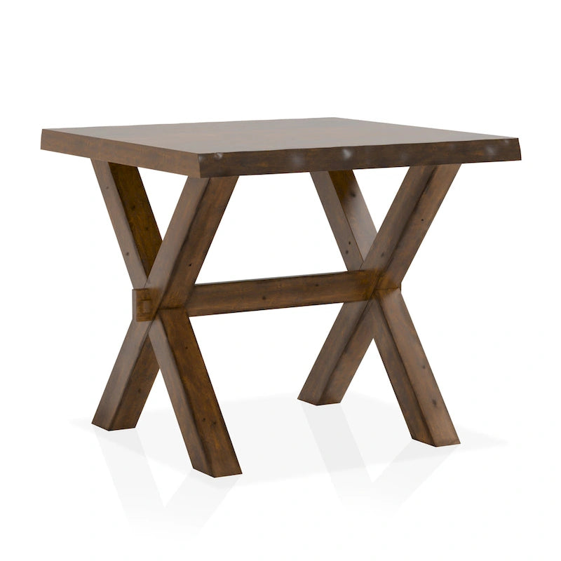 Transitional Walnut 24-Inch Solid Wood Side Table with Live Edge