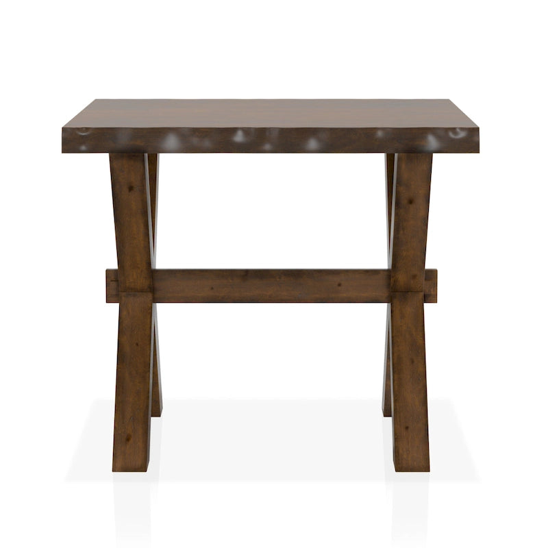 Transitional Walnut 24-Inch Solid Wood Side Table with Live Edge