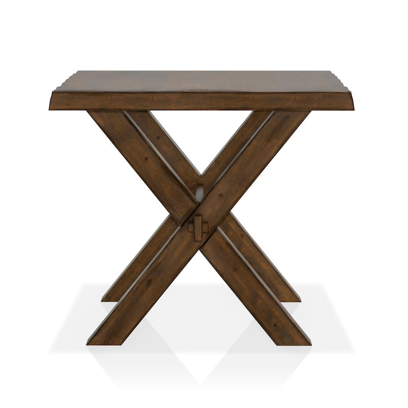 Transitional Walnut 24-Inch Solid Wood Side Table with Live Edge