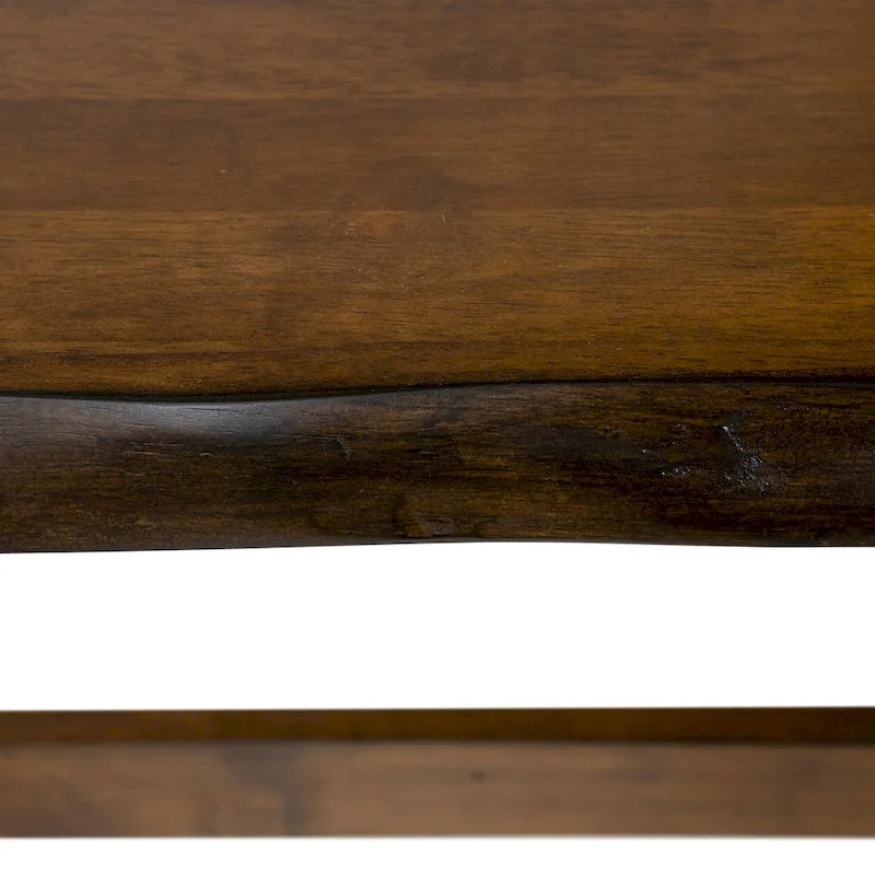 Transitional Walnut 24-Inch Solid Wood Side Table with Live Edge