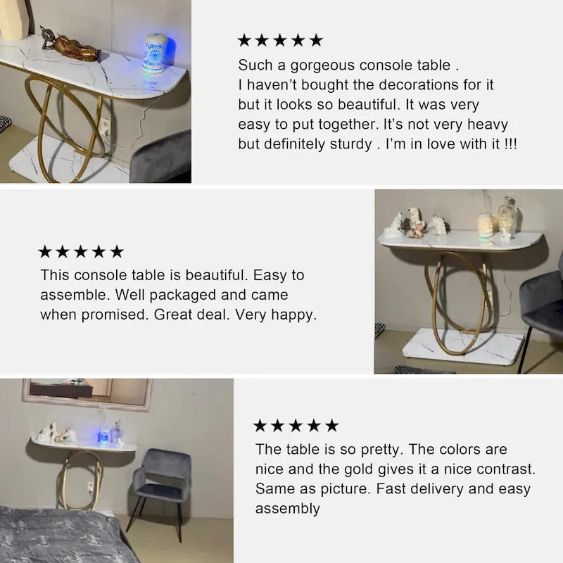 Table console de 43,3 pouces avec base géométrique, table de canapé moderne pour entrée et salon