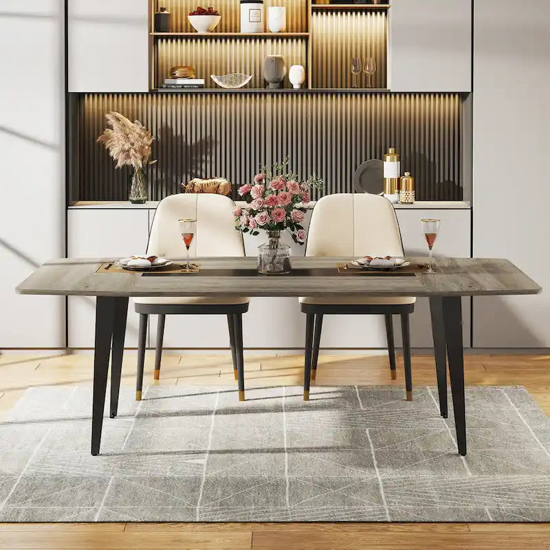 Table à manger industrielle de 180 cm pour 6 à 8 personnes
