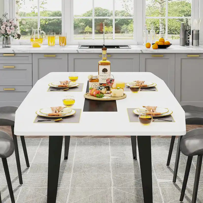 Table à manger industrielle de 180 cm pour 6 à 8 personnes