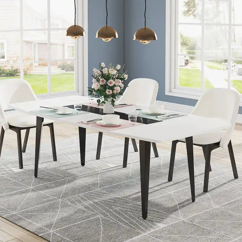 Table à manger industrielle de 180 cm pour 6 à 8 personnes