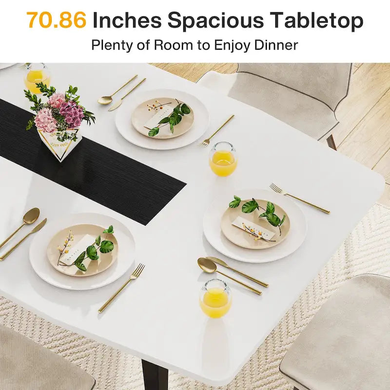 Table à manger industrielle de 180 cm pour 6 à 8 personnes
