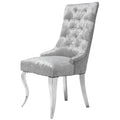 Ice Velvet Button Tufted Dining Chair High Wingback