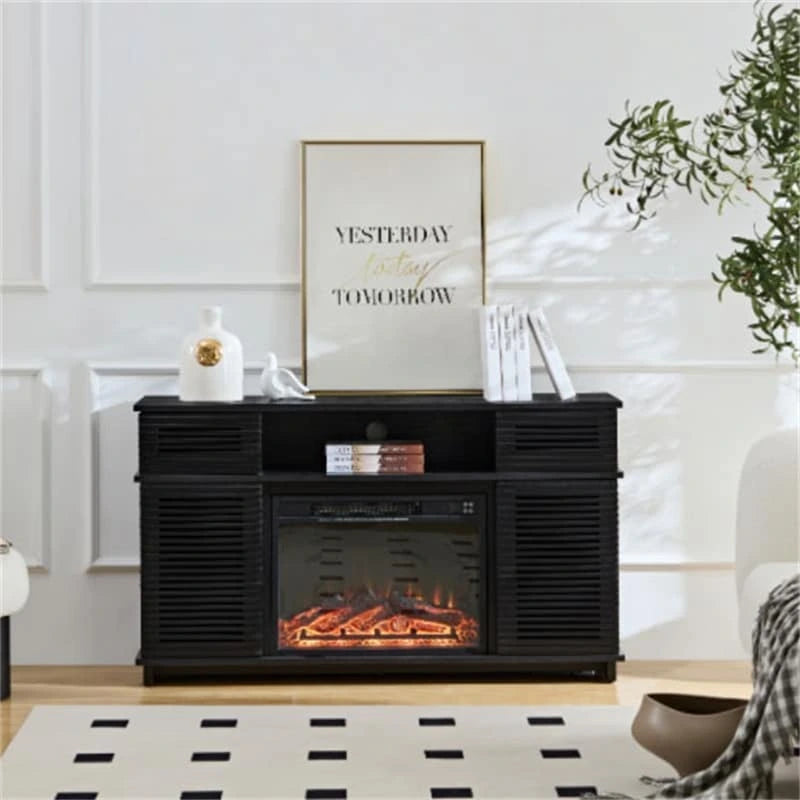 51 Inch TV Stand with Electric Fireplace and Remote Control