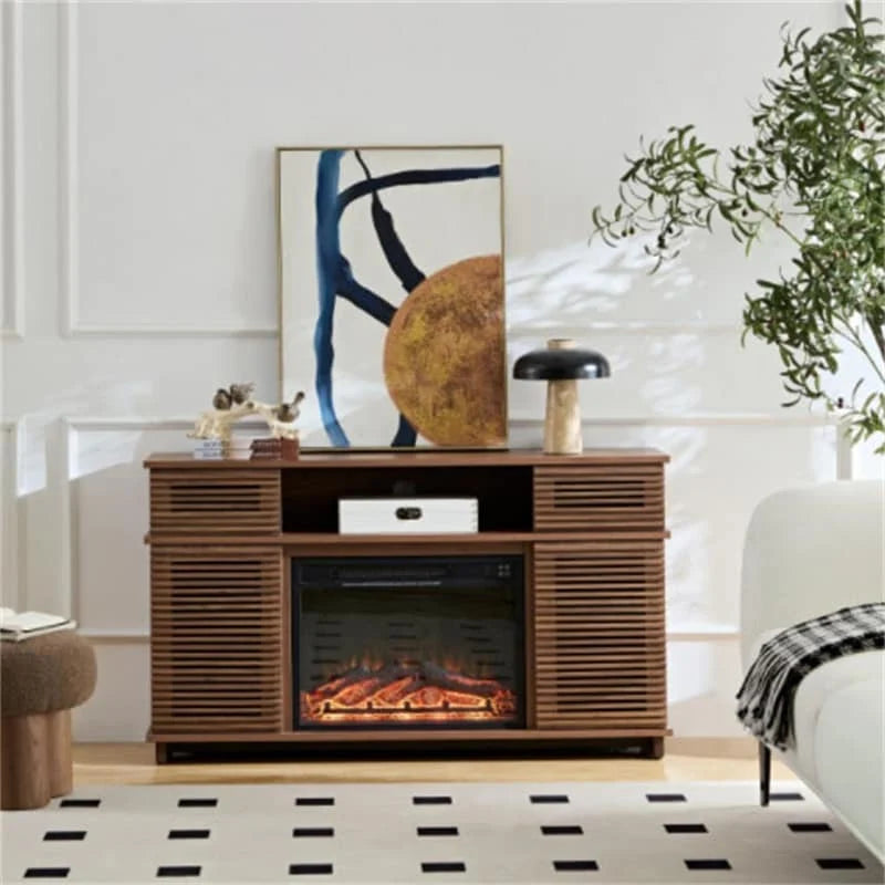 51 Inch TV Stand with Electric Fireplace and Remote Control