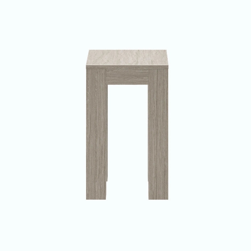 Table d'appoint rectangulaire moderne en pin massif avec finition brossée
