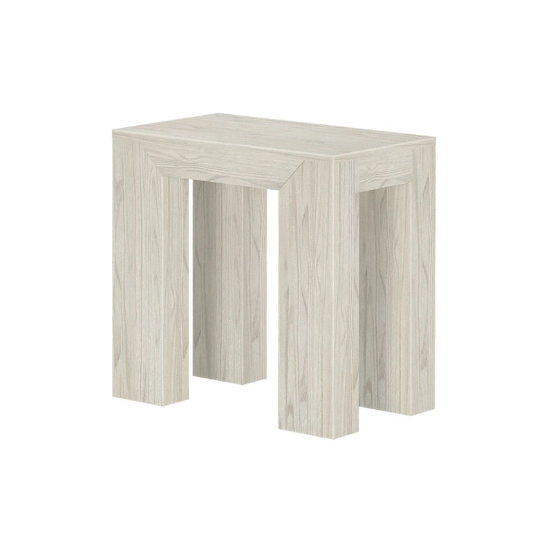 Table d'appoint rectangulaire moderne en pin massif avec finition brossée