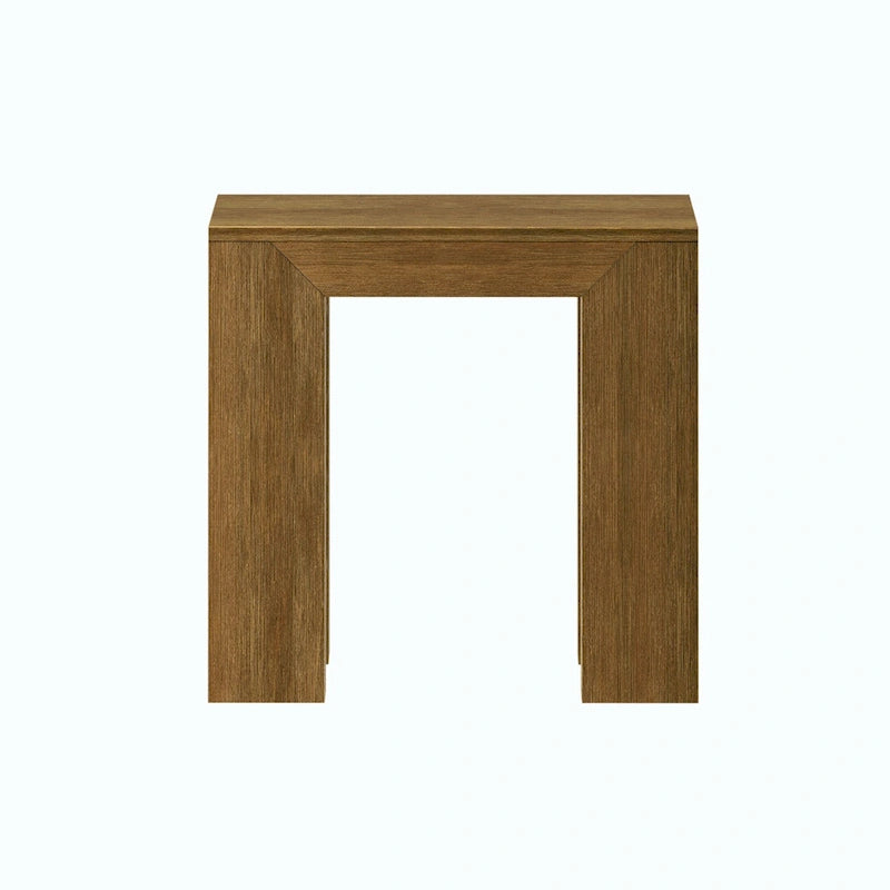 Table d'appoint rectangulaire moderne en pin massif avec finition brossée