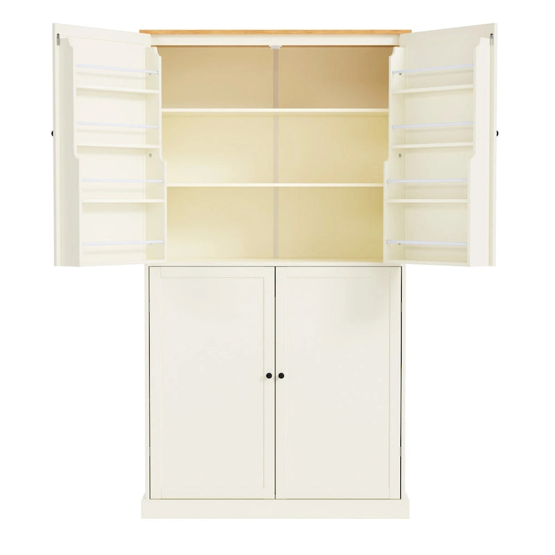 40,2x20x71,3 cm Grande armoire de cuisine sur pied avec 2 tiroirs, 2 étagères réglables et 8 compartiments de porte