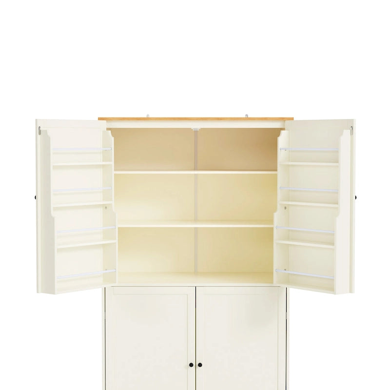 40,2x20x71,3 cm Grande armoire de cuisine sur pied avec 2 tiroirs, 2 étagères réglables et 8 compartiments de porte