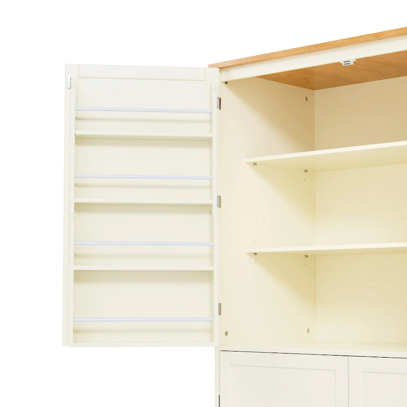40,2x20x71,3 cm Grande armoire de cuisine sur pied avec 2 tiroirs, 2 étagères réglables et 8 compartiments de porte
