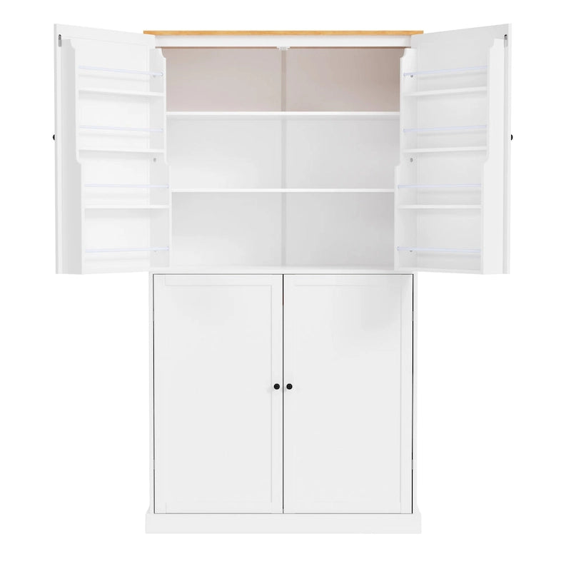 40,2x20x71,3 cm Grande armoire de cuisine sur pied avec 2 tiroirs, 2 étagères réglables et 8 compartiments de porte