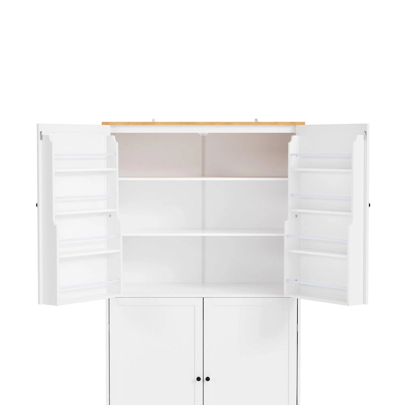 40,2x20x71,3 cm Grande armoire de cuisine sur pied avec 2 tiroirs, 2 étagères réglables et 8 compartiments de porte