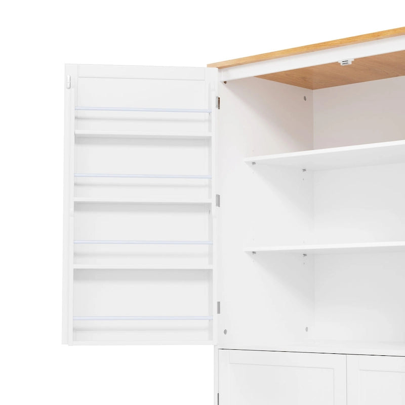 40,2x20x71,3 cm Grande armoire de cuisine sur pied avec 2 tiroirs, 2 étagères réglables et 8 compartiments de porte