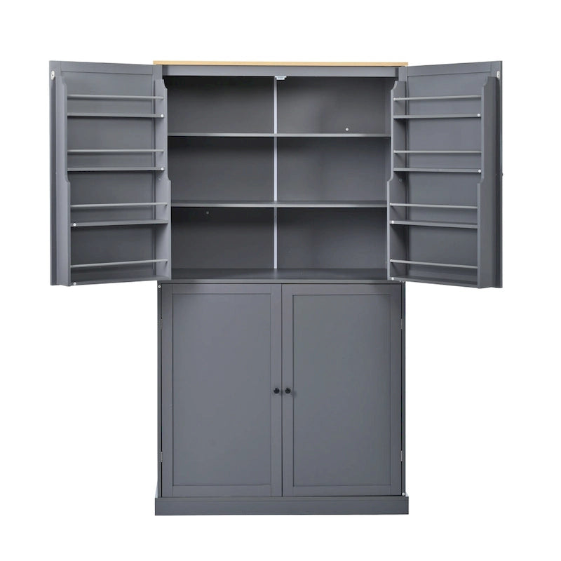 40,2x20x71,3 cm Grande armoire de cuisine sur pied avec 2 tiroirs, 2 étagères réglables et 8 compartiments de porte