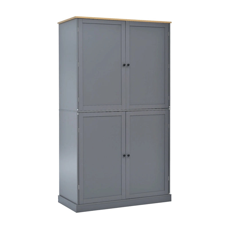 40,2x20x71,3 cm Grande armoire de cuisine sur pied avec 2 tiroirs, 2 étagères réglables et 8 compartiments de porte