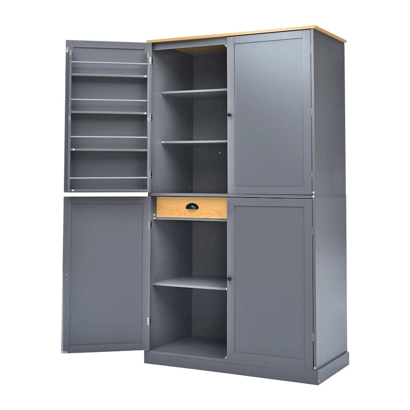 40,2x20x71,3 cm Grande armoire de cuisine sur pied avec 2 tiroirs, 2 étagères réglables et 8 compartiments de porte