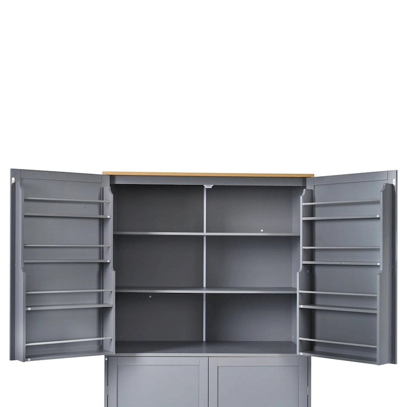 40,2x20x71,3 cm Grande armoire de cuisine sur pied avec 2 tiroirs, 2 étagères réglables et 8 compartiments de porte