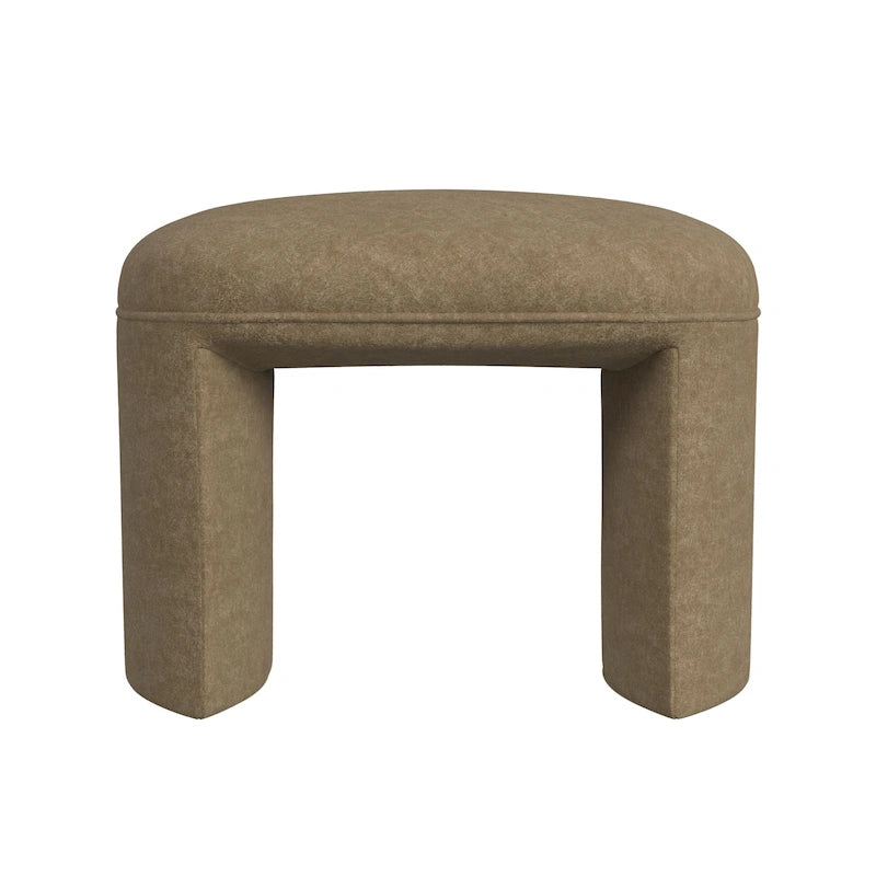 Modern Upholstered Ottoman with Boucle and Velvet Fabric Options