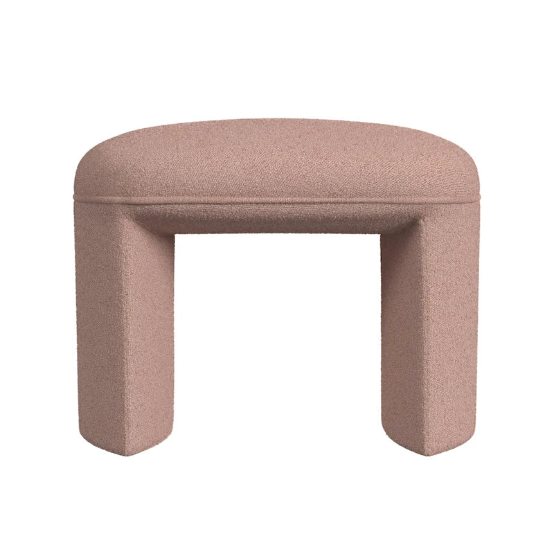 Modern Upholstered Ottoman with Boucle and Velvet Fabric Options
