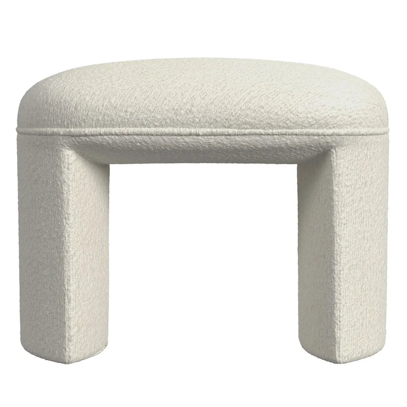 Modern Upholstered Ottoman with Boucle and Velvet Fabric Options